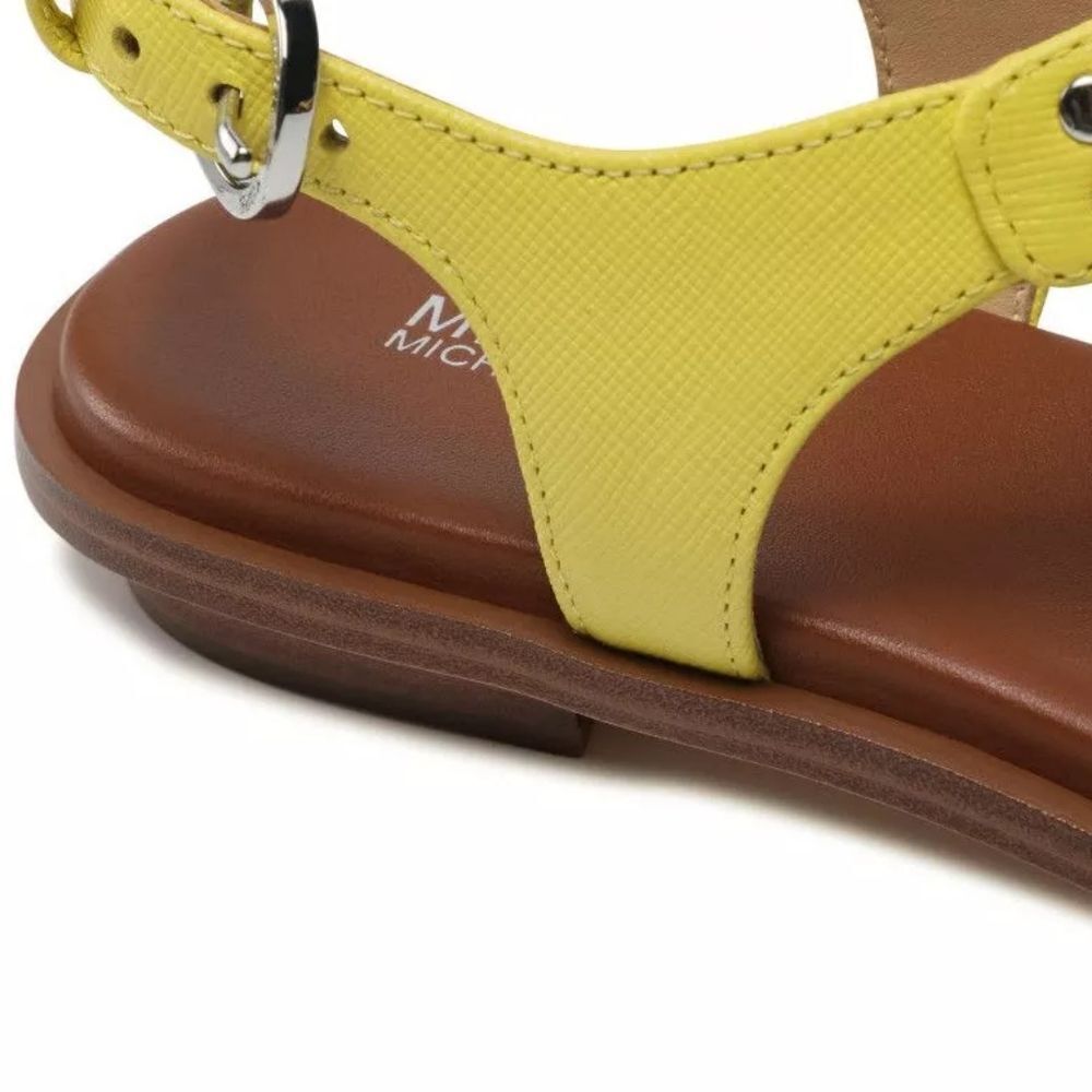 Michael Kors Plate Thong flat sandal in yellow leather NEE WITH DUSTBAG - Picture 6 of 12